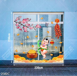 Tranh vector decal em bé và tiền vàng