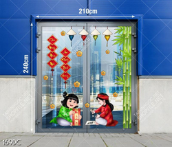 Decal câu đối tết trang trí tết