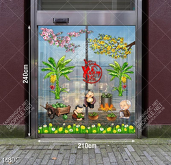 Tranh gói bánh chưng mừng xuân mới file vector