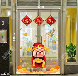 Vector tranh tết thần tài cầm chỉnh vàng