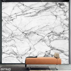 Đá trắng vân xám đen in gạch đẹp