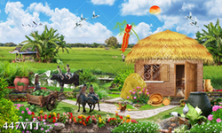 File In bộ sưu tập tranh bé chăn trâu làng quê Việt Nam File In bộ sưu tập tranh bé chăn trâu làng quê Việt Nam