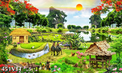 File In Mẫu tranh phong cảnh làng quê Việt Nam đẹp nhất File In Mẫu tranh phong cảnh làng quê Việt Nam đẹp nhất