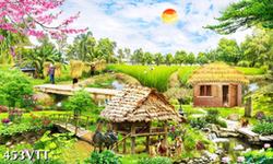 File In tranh phong cảnh quê hương đường làng quê File In tranh phong cảnh quê hương đường làng quê