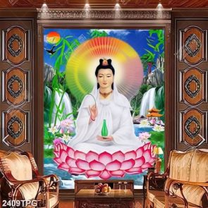 Tranh Quan Thế Âm Bồ Tát file psd chất lượng