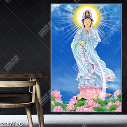 Tranh Bồ Tát và hoa Sen đẹp