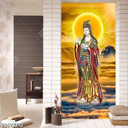 Tranh Bồ Tát trên núi đẹp