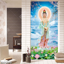 Tranh Quan Âm và hoa đào