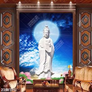 Tranh tượng A Di Đà và hoa Sen