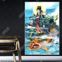 Tranh Phật Quan Âm và cá chép