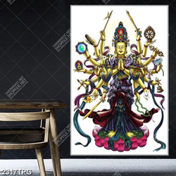 Tranh tượng vàng Phật Bà nghìn tay