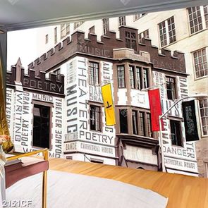 Tranh dán tường ngôi nhà phong cách Châu Âu