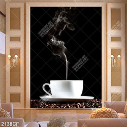 Tranh dán tường ly coffee nóng