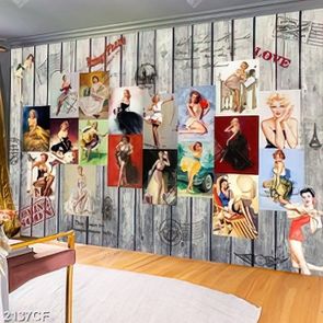 Tranh dán tường cô gái xinh đẹp