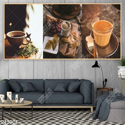 Tranh decor quán coffee khổ ngang chất lượng cao