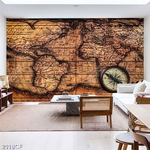 Tranh decor tường bản đồ thế giới đẹp
