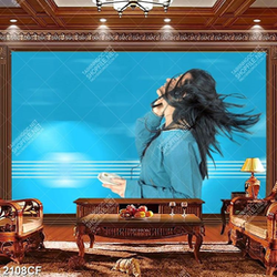 Tranh âm nhạc cô gái decor tường