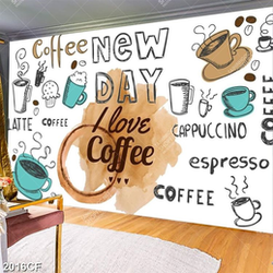 Tranh vẽ tường quán coffee hình chibi