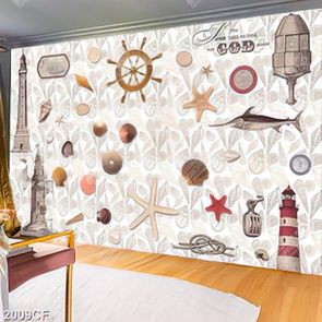 Tranh dán tường ngọn hải đăng và các vỏ sò đẹp nhất
