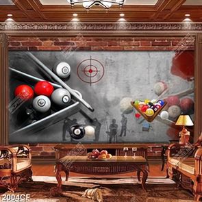 tranh billiard pool snooker bi a bi-a Tranh dán tường quán bida độc đáo