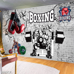 Tranh phong gym dán tường 3d boxing
