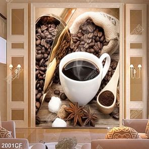 Tranh ly coffee nóng decor tường