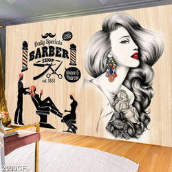 Tranh decor tường tiệm cắt tóc Tranh decor tường tiệm cắt tóc