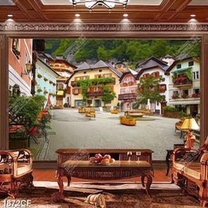 Tranh khu phố đẹp hiện đại
