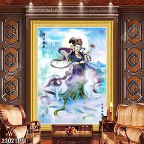 Tranh Bồ Tát trên núi chất lượng cao