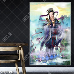 Tranh Quan Thế Âm trên núi siêu nét
