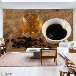 Tranh ly cafe đen hình trái tim