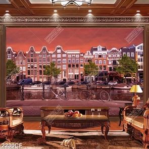 Tranh treo tường phong cảnh bên dòng sông đẹp