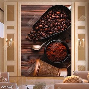 Tranh phong cảnh quán coffee hoa giấy đẹp