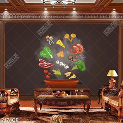 Tranh dán tường trang trí quán ăn
