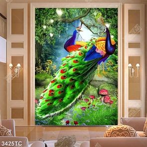 Tranh đôi công trong rừng đẹp