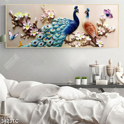 Tranh đôi chim công và hoa mẫu đơn