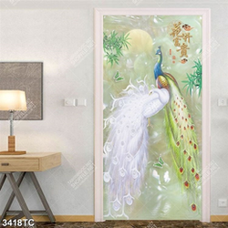 Tranh chim công nền giả ngọc