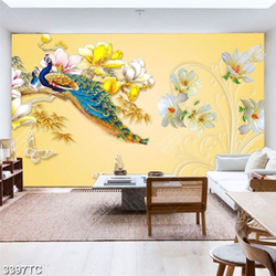 Tranh hoa mẫu đơn và đôi chim công