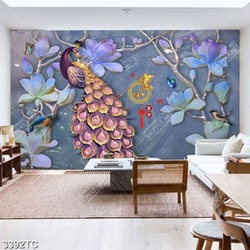 Tranh hoa giả ngọc và chim công