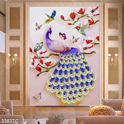 Tranh chim công và hoa mộc lan