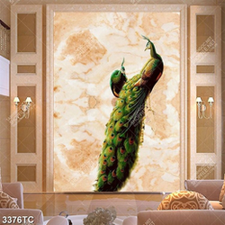Tranh chim công nền giả ngọc