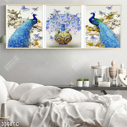 Tranh ghép bình hoa và công