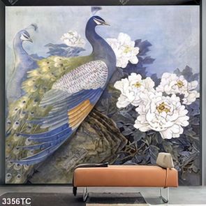 Tranh sơn dầu chim công