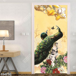 Tranh khổ dọc chim công và mẫu đơn