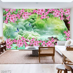 Tranh giả ngọc hoa đào và chim