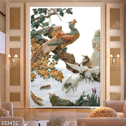 Tranh đá khắc chim chim và Hạc