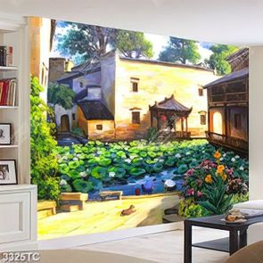 Tranh sơn dầu ao sen