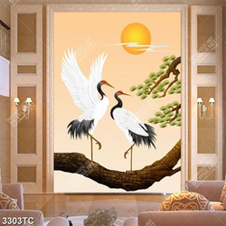 Tranh đôi chim Hạc và cây Tùng