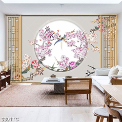 Tranh hoa đào và chim