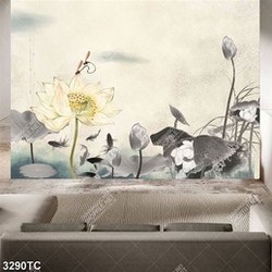 Tranh hoa Sen in dán tường đẹp